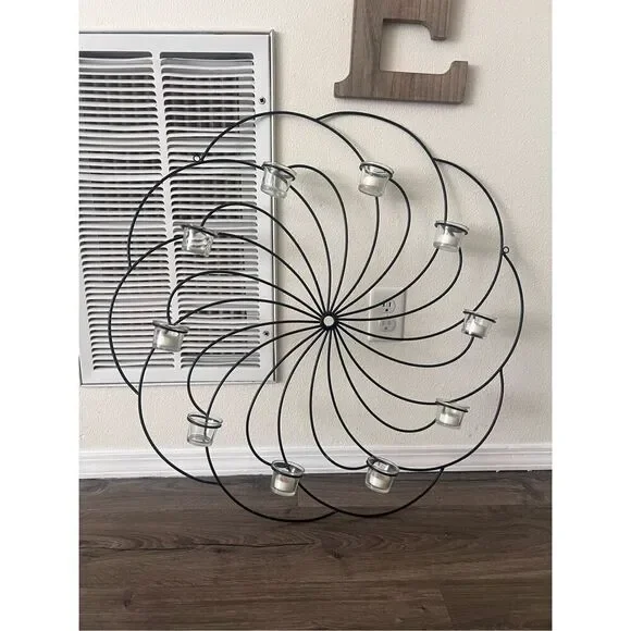 Candle Wall decor Metalic with glass class for candle - Picture 1 of 3